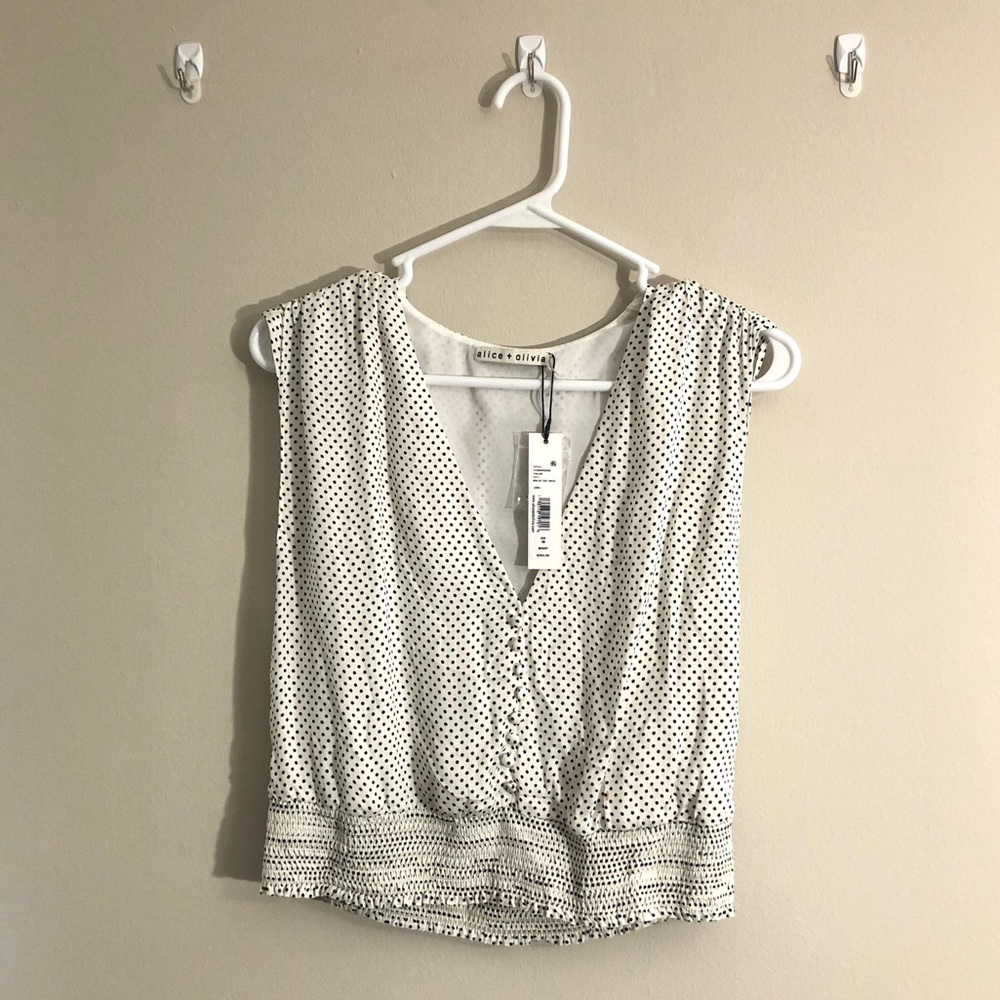 Alice + Olivia Mini Dot Print Blouse